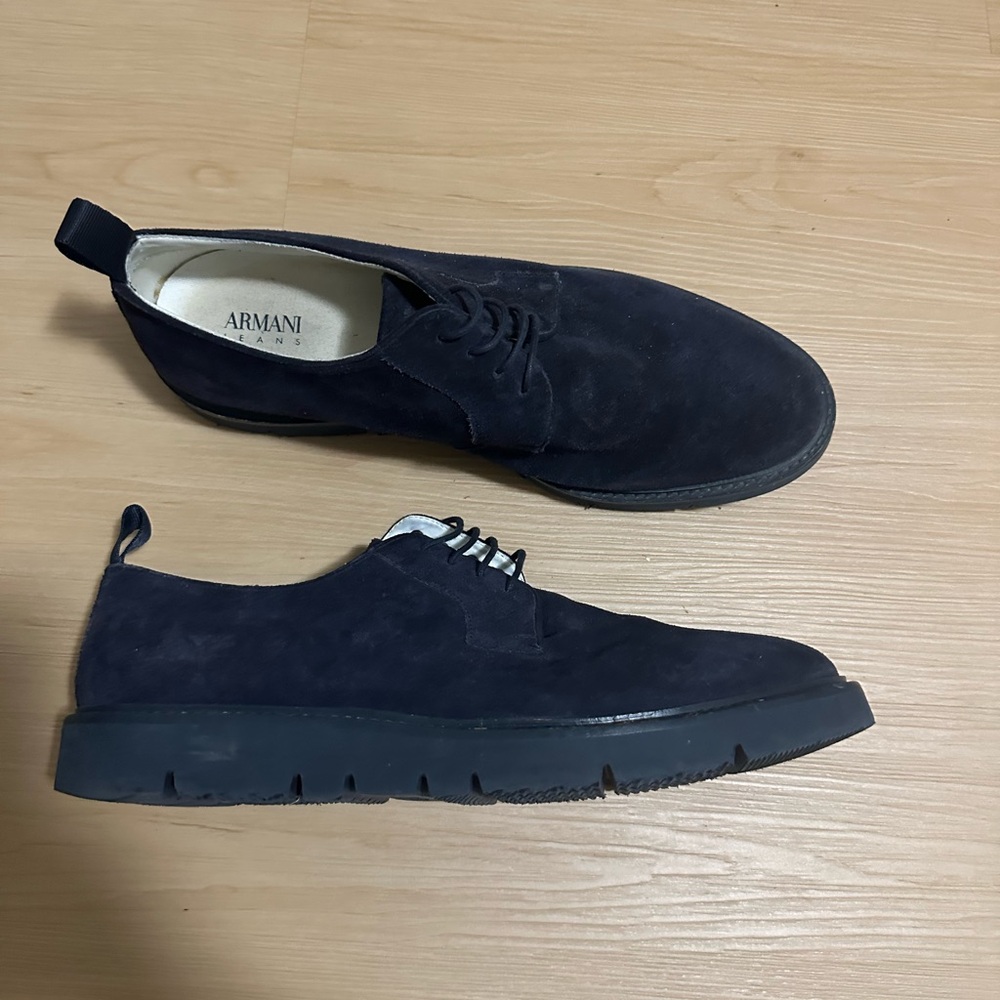 Armani Jeans Men’s Blue Suede Dress Shoes Casual Size US 11